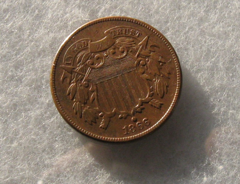 1866 Two Cent  XF-45