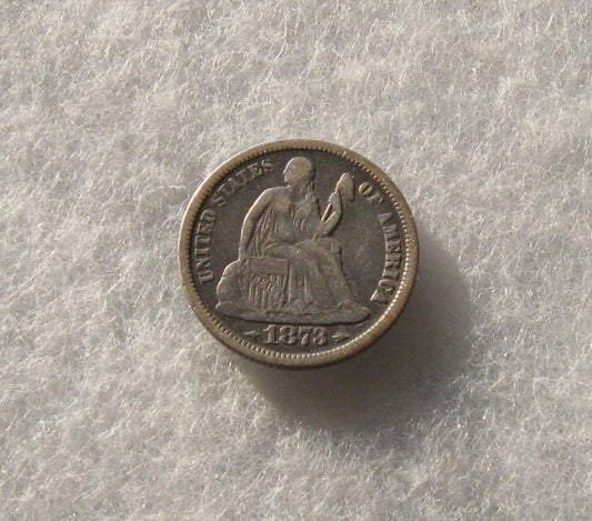 1873 Arrows Seated Liberty Dime VF-30