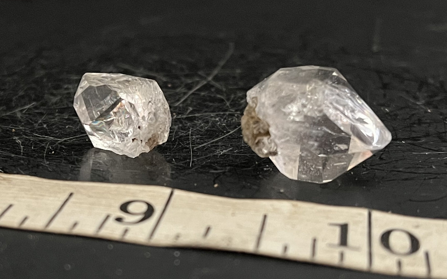 Herkimer Diamond Drusy tip Pair 1025-19