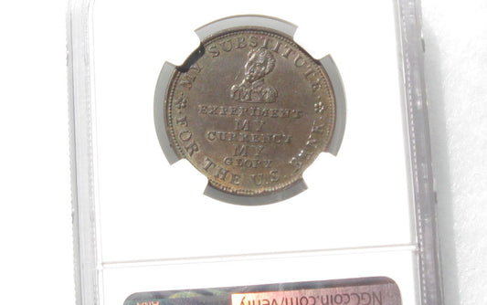 HT-9 Hard Times Token NGC MS-62 Bn | Of Coins & Crystals