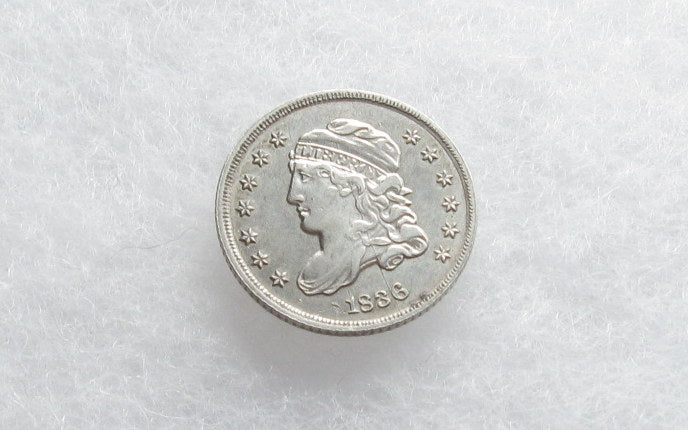 1836, large 5C Capped Bust Half Dime  AU-55
