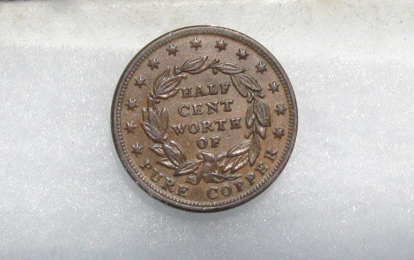 HT-73 Half Cent Worth of Pure Copper MS-60 BN | Of Coins & Crystals