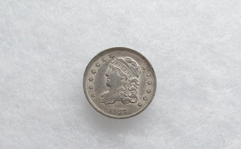 1837, small 5C Capped Bust Half Dime  AU-55