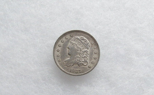 1837, small 5C Capped Bust Half Dime  AU-55