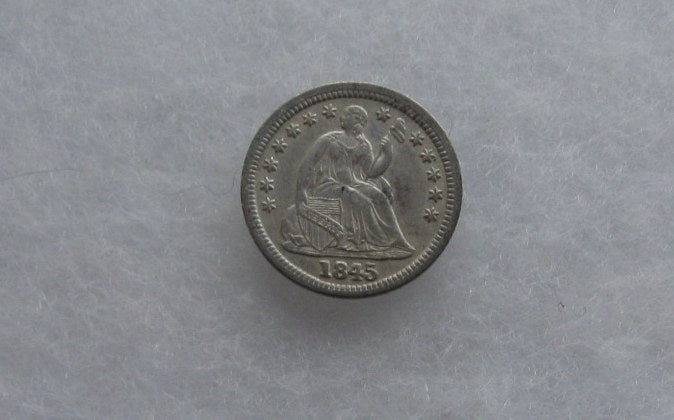 1845/45 Seated Liberty Half Dime AU-50