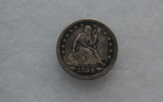 1854  Seated Liberty Quarter XF-45 | Of Coins & Crystals