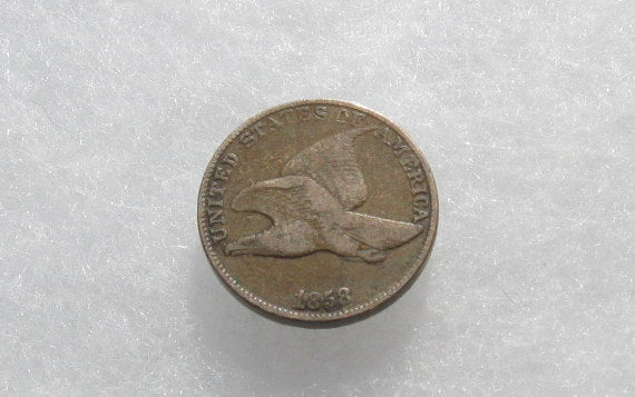 1858 Flying Eagle Cent Large Letter F-12 | Of Coins & Crystals