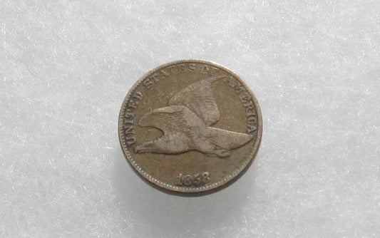 1858 Flying Eagle Cent Large Letter F-12 | Of Coins & Crystals
