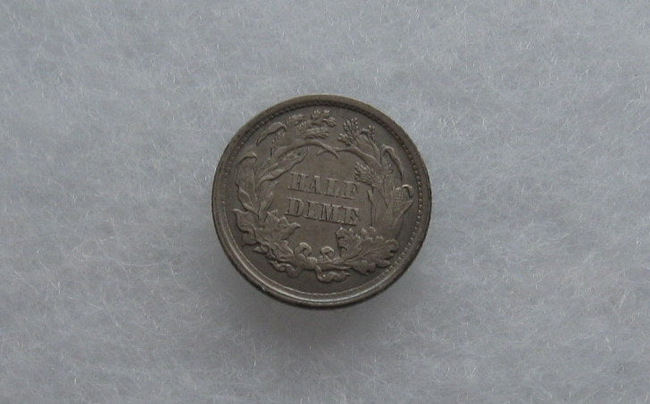 1861/0 Seated Liberty Half Dime  AU-50