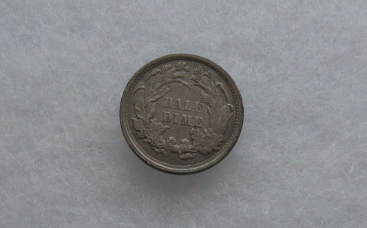 1861/0 Seated Liberty Half Dime  AU-50