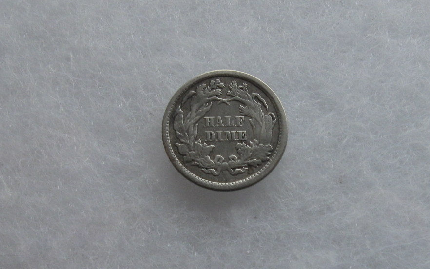 1872 Double Die Obv. Seated Liberty Half Dime  F-15