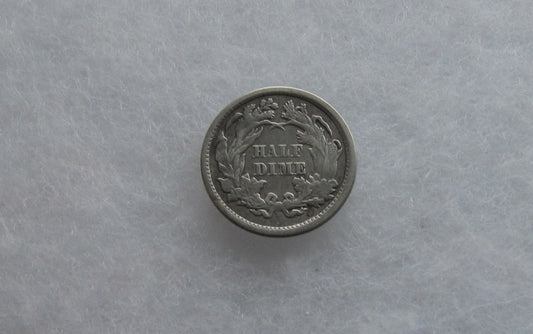 1872 Double Die Obv. Seated Liberty Half Dime  F-15