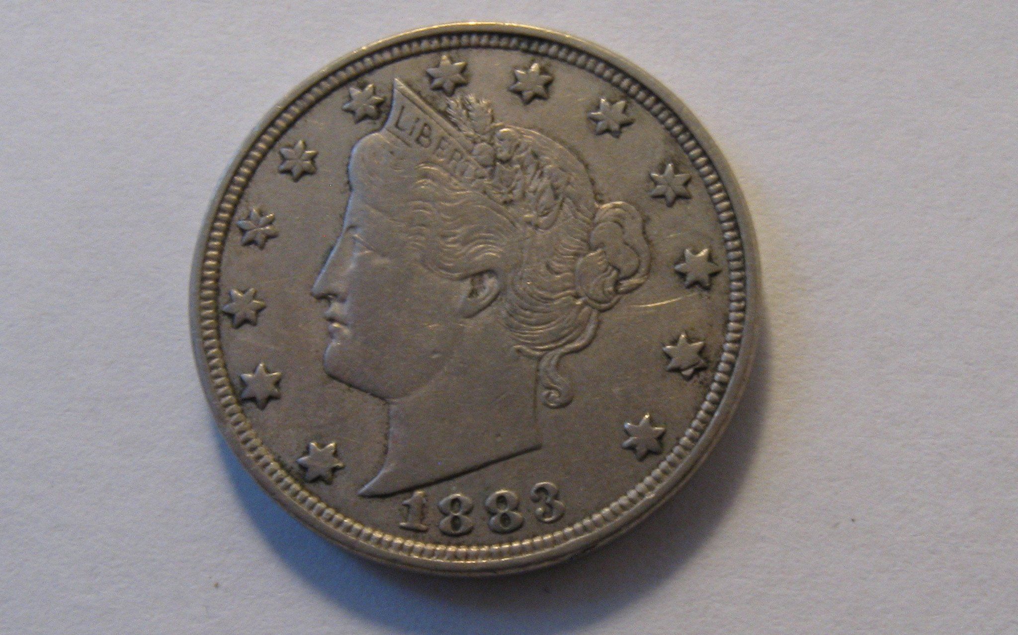 1883 V-Nickel. With CENTS. XF-40 | Of Coins & – Of Coins & Crystals