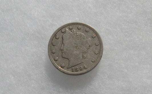 1894 V-Nickel F-12 | Of Coins & Crystals