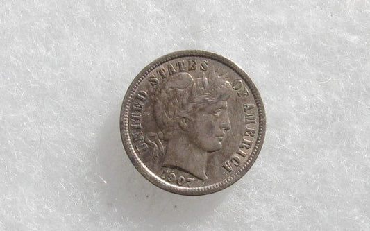 1907 Barber Dime XF-40 | Of Coins & Crystals