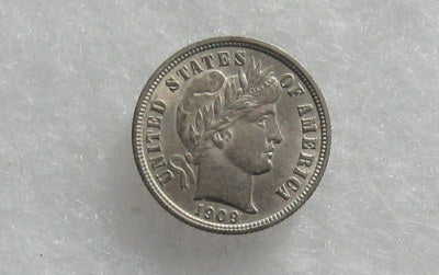 1909 Barber Dime AU-58 | Of Coins & Crystals