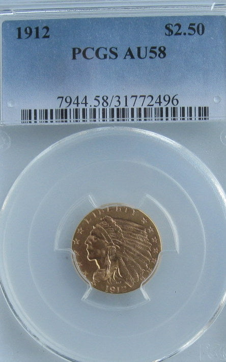 1912 Quarter Eagle PCGS AU58
