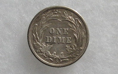 1912S Barber Dime AU-50 | Of Coins & Crystals