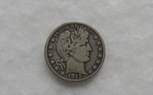 1913S Barber Half Dollar F-15 | Of Coins & Crystals