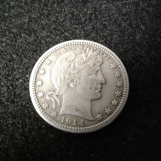 1914 Barber Quarter VF30 | Of Coins & Crystals