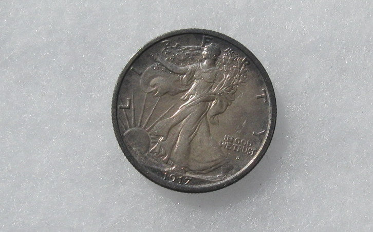 1917D Walking Liberty Half Dollar Obv MM MS-63 | Of Coins & Crystals