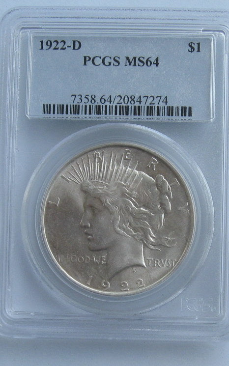 1922D Peace Dollar PCGS MS64