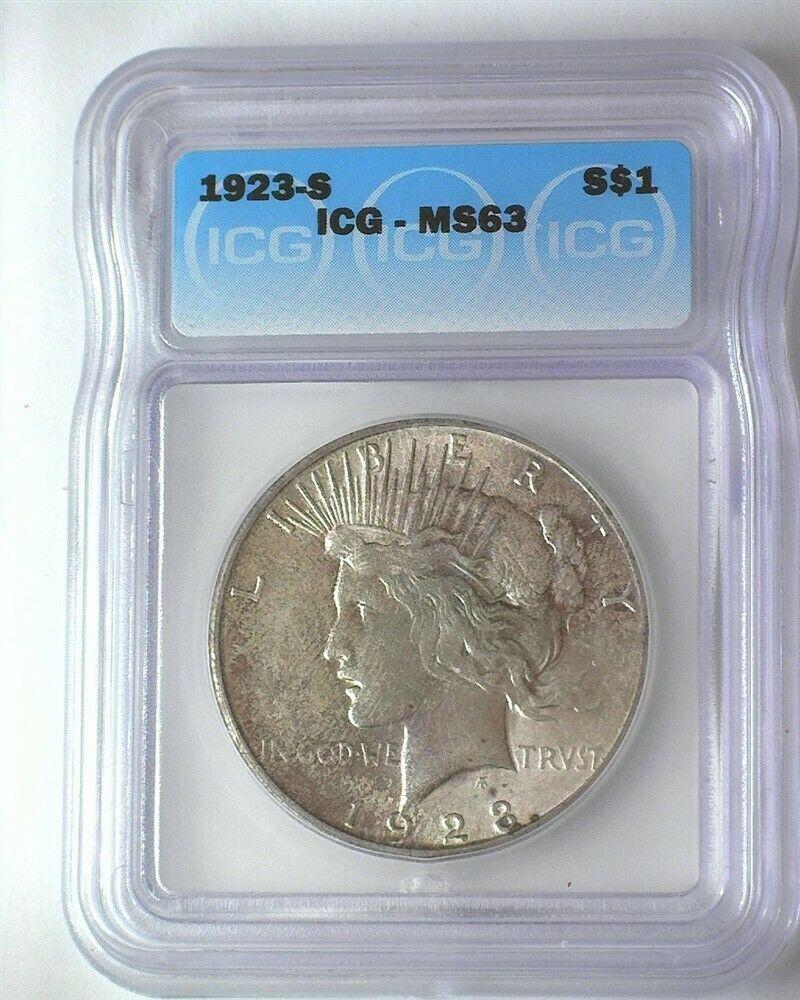 1923-S Peace Dollar ICG MS-63 | Of Coins & Crystals