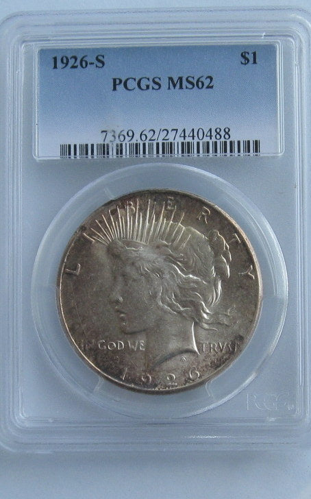 1926S Peace Dollar PCGS MS62