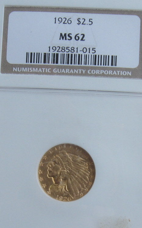 1926 Quarter Eagle NGC MS62