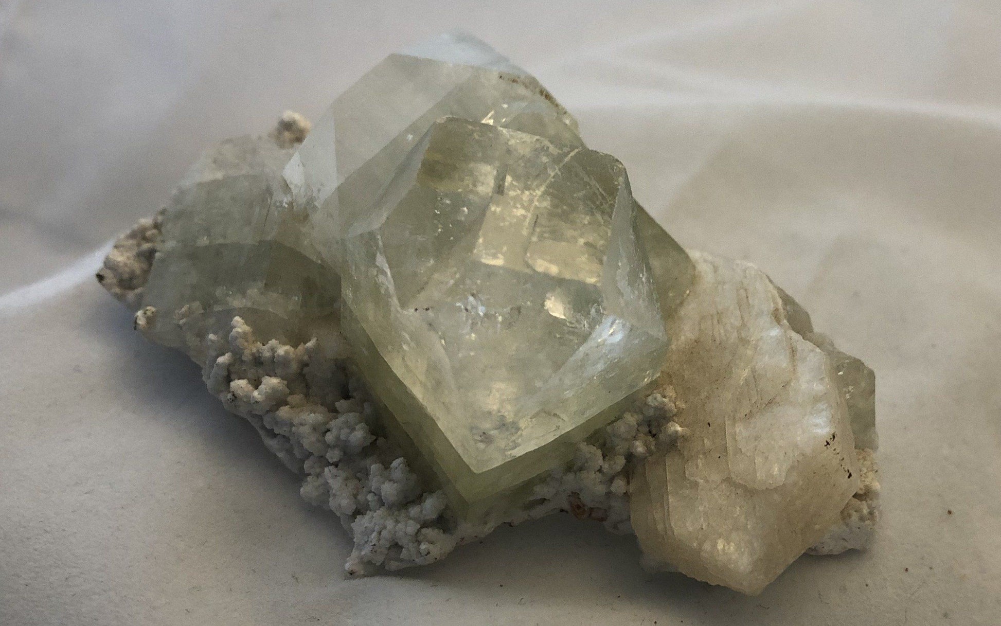 Apophyllite on Stilbite | Of Coins & Crystals