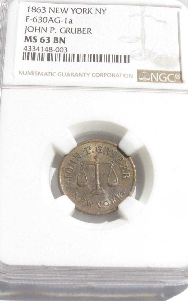 NY F-630-AG-1a NGC MS63bn
