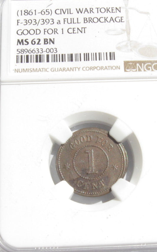 393/393a  NGC MS-62 Full Brockage
