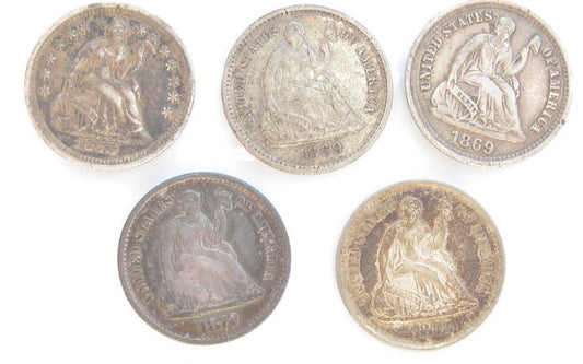 Reserved - Group of 10 Seated Half Dimes