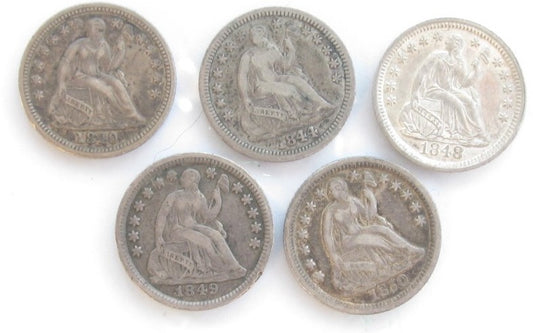 Reserved - Group of 10 Seated Half Dimes