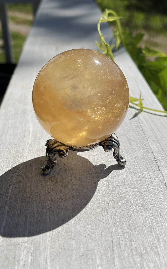 Honey Calcite Sphere