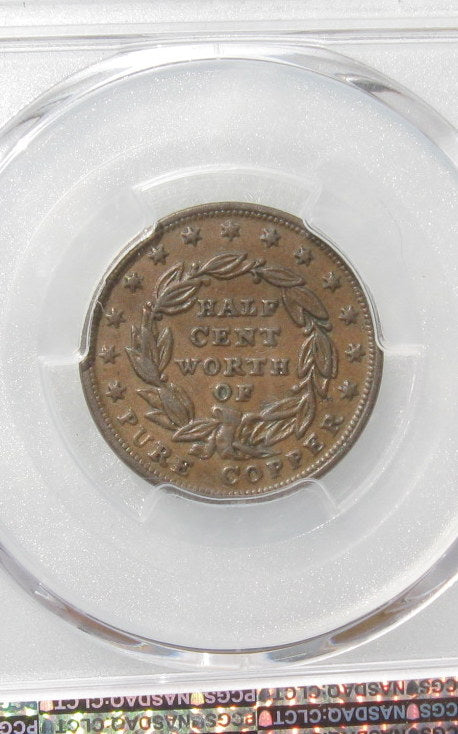 HT-73 Half Cent Token  PCGS AU-53 | Of Coins & Crystals