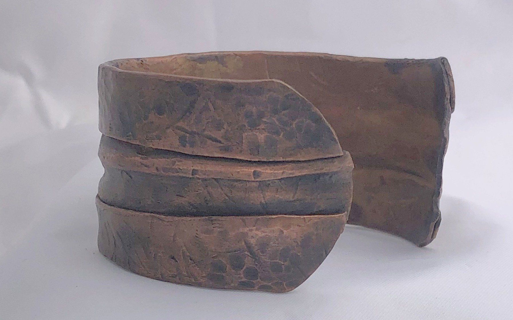 Fold Formed  Copper Bracelet 1.25" wide | Of Coins & Crystals