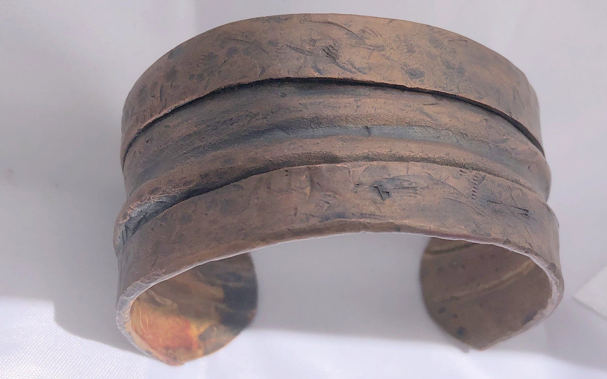 Fold Formed  Copper Bracelet 1.25" wide | Of Coins & Crystals