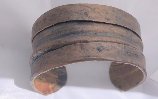 Fold Formed  Copper Bracelet 1.25" wide | Of Coins & Crystals