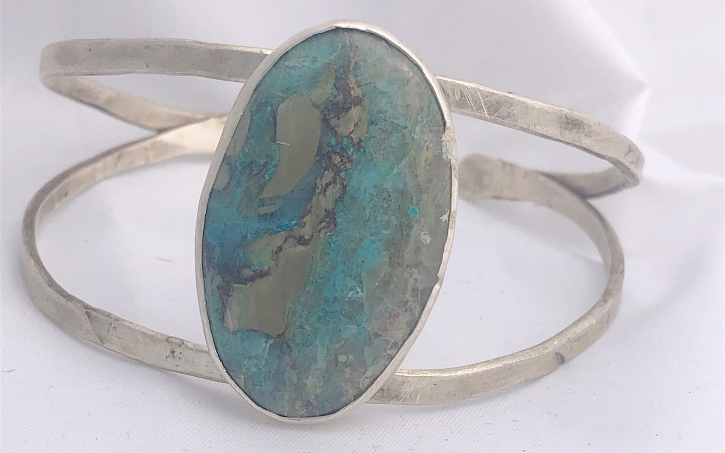 Namibian Shattuckite w/ Chrysocolla Sterling Bracelet | Of Coins & Crystals