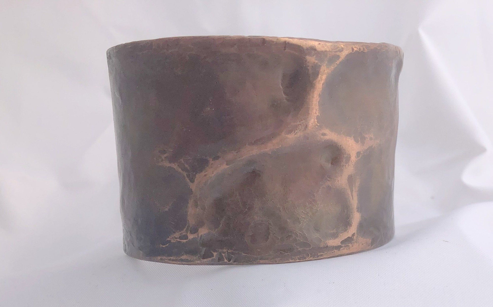 Hand Forged Air Chased Thick Copper Bracelet | Of Coins & Crystals