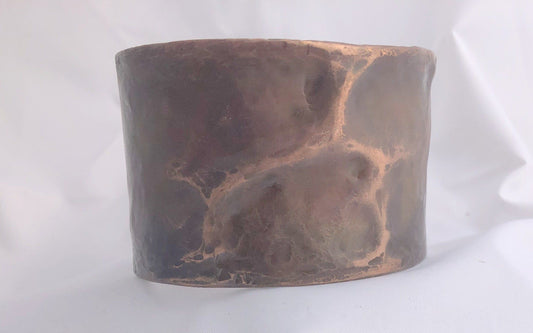 Hand Forged Air Chased Thick Copper Bracelet | Of Coins & Crystals
