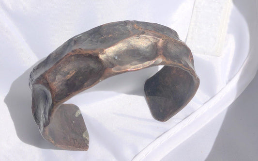 Hand Forged Air Chased Copper Bracelet | Of Coins & Crystals