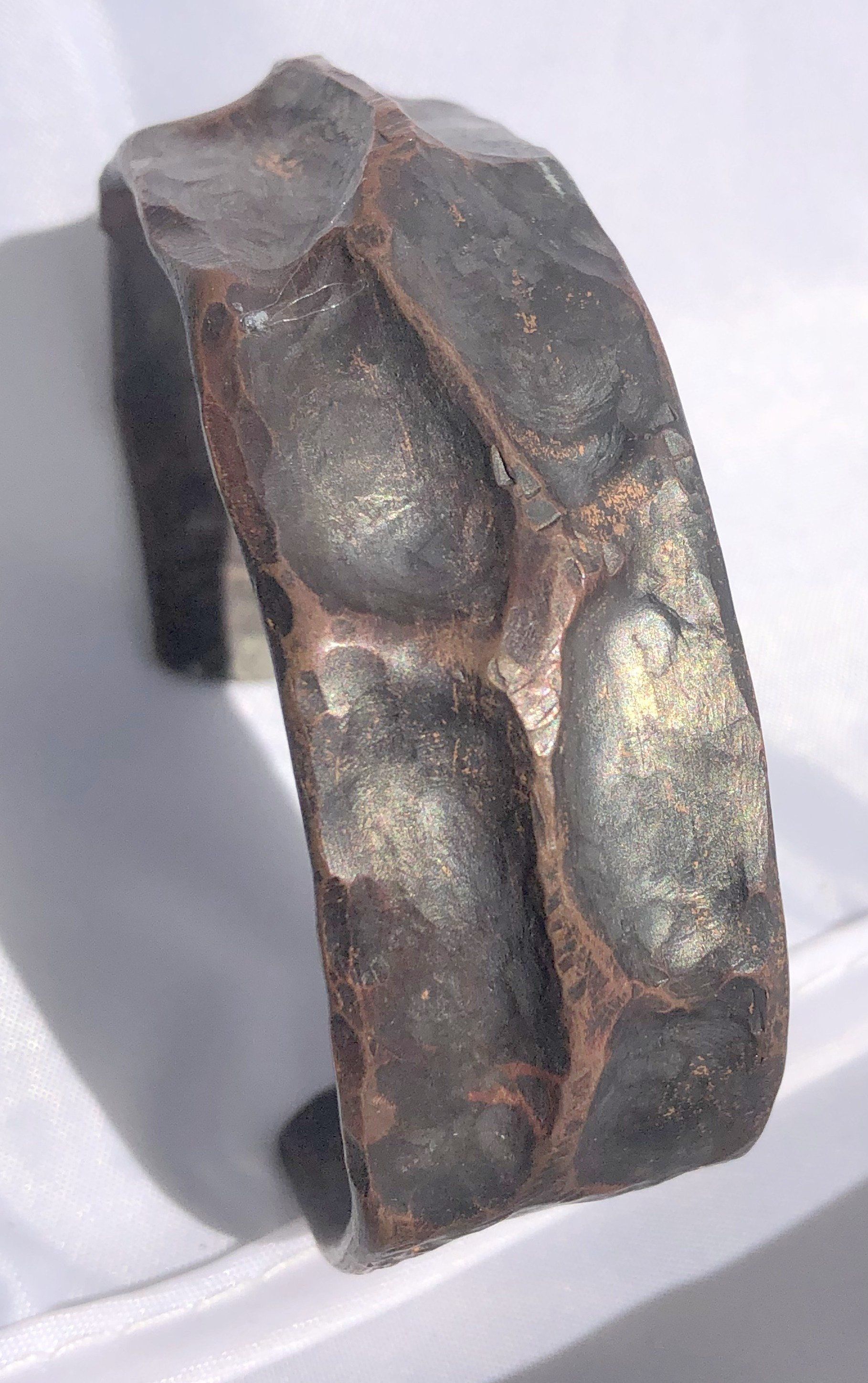 Hand Forged Air Chased Copper Bracelet | Of Coins & Crystals