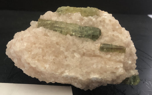 Green Apatite on Calcite  Liscombe Deposit, Ontario, Canada | Of Coins & Crystals