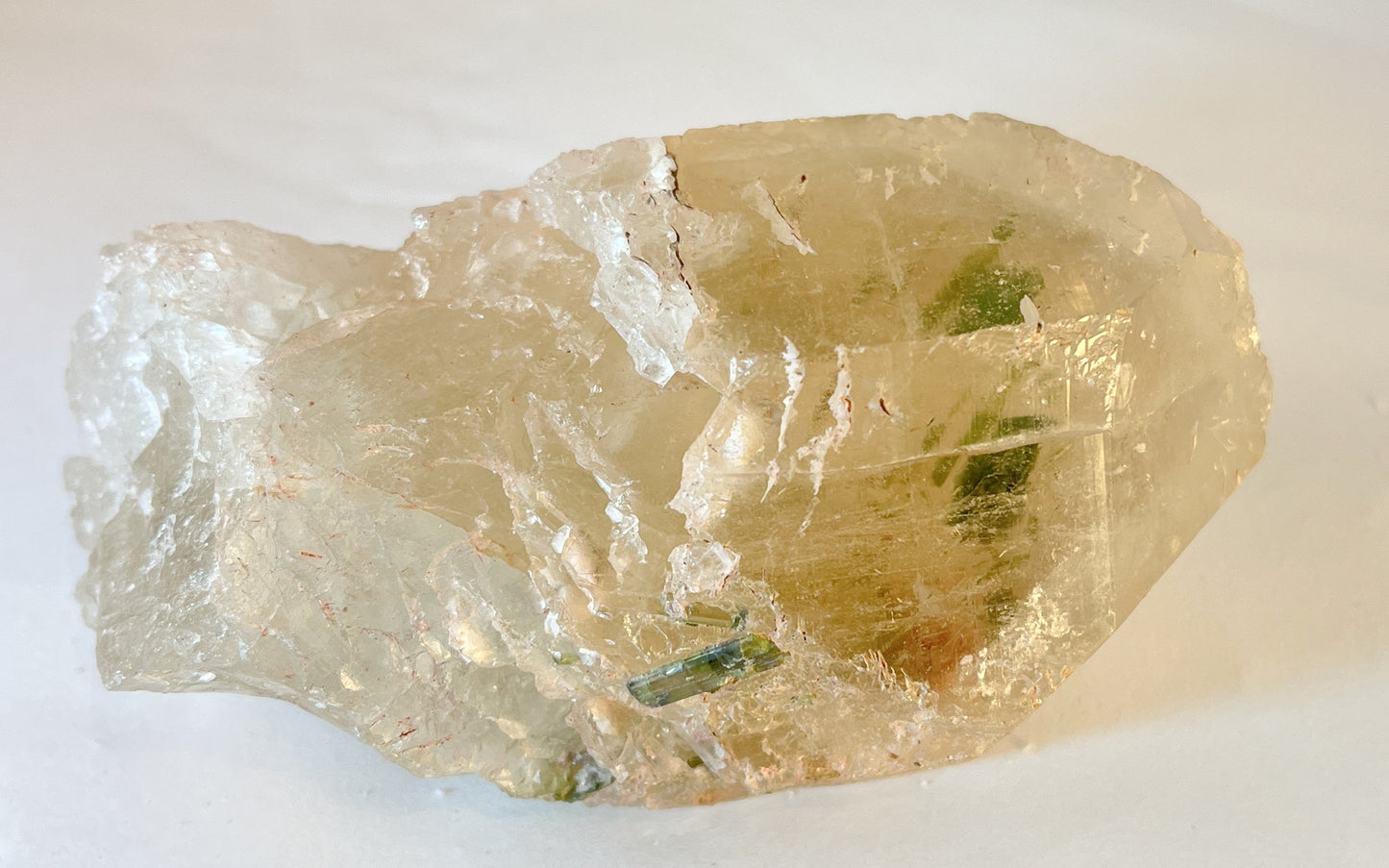 Green Tourmaline in Quartz with Rubellite