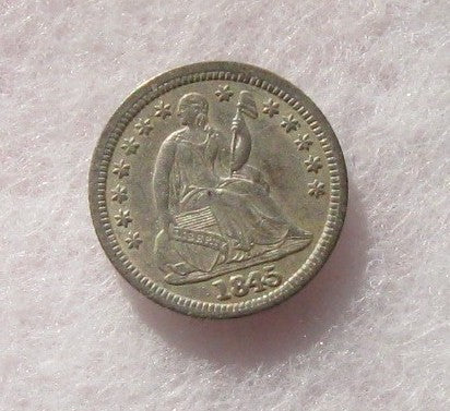 1845 RPD Half Dime AU50 - reserved for Mike Davis