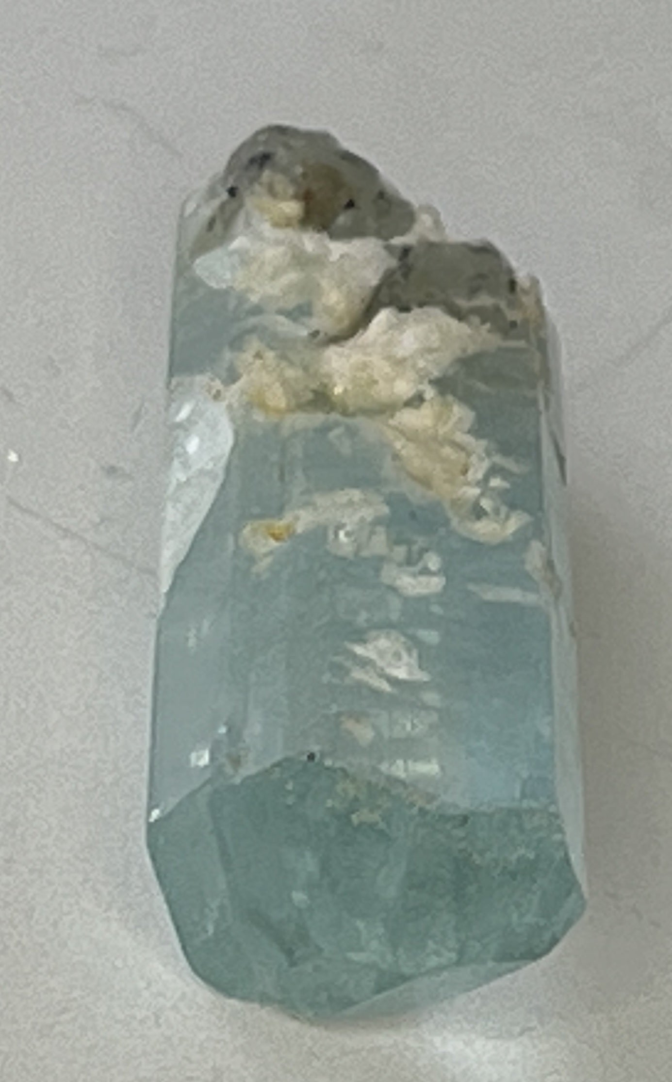 Aquamarine with black tourmaline/schorl 13 - Pakistan