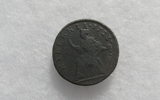 1723 Woods Hibernia Halfpenny F-15 | Of Coins & Crystals
