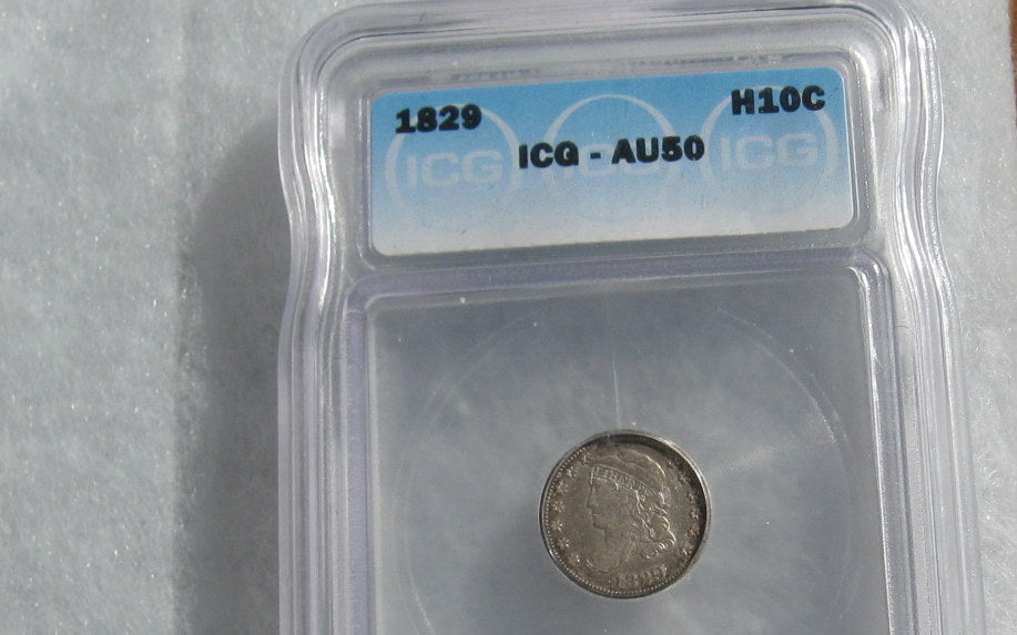 1829 Capped Bust Half Dime ICG AU-50 | Of Coins & Crystals
